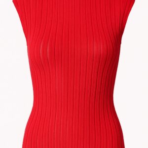 Red Mock Neck Top