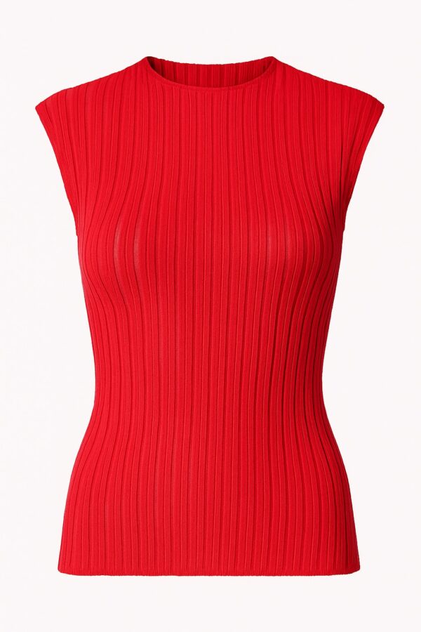 Red Mock Neck Top