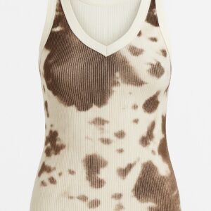 Cow Print Rib Top