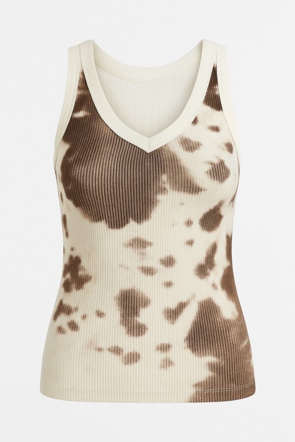 Cow Print Rib Top