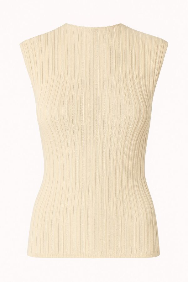 Beige Mock Neck Top