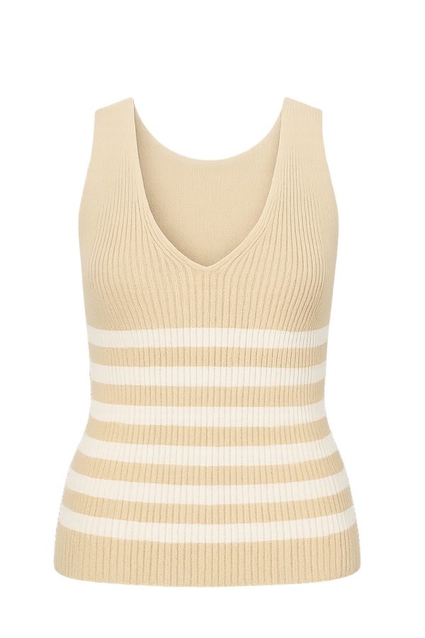 Beige Striped Top