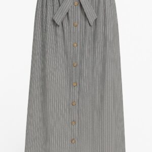 Grey Striped Skirt