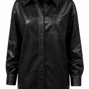 Black Tide Long Faux Leather Jacket